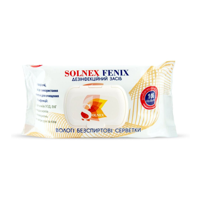 Серветки дезінфекційні безспиртові SOLNEX FENIX, 108 шт